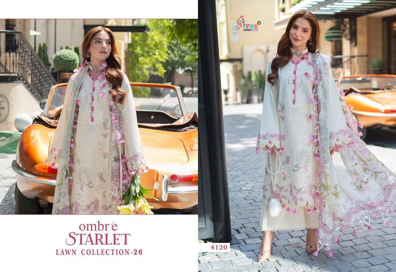 Shree fabs Ombre Starlet Lawn Collection 26 catalog Chiffon Dupatta fashid wholesale pakistani suit