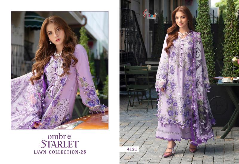 Shree fabs Ombre Starlet Lawn Collection 26 catalog Chiffon Dupatta fashid wholesale pakistani suit