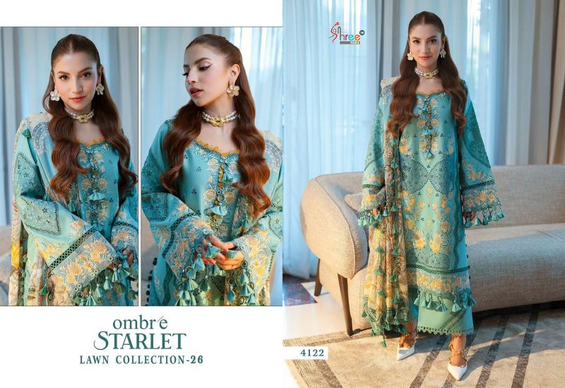 Shree fabs Ombre Starlet Lawn Collection 26 catalog Chiffon Dupatta fashid wholesale pakistani suit