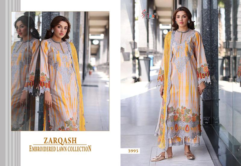 Shree fabs Zarqash catalog Cotton Dupatta pakistani suits replica wholesale