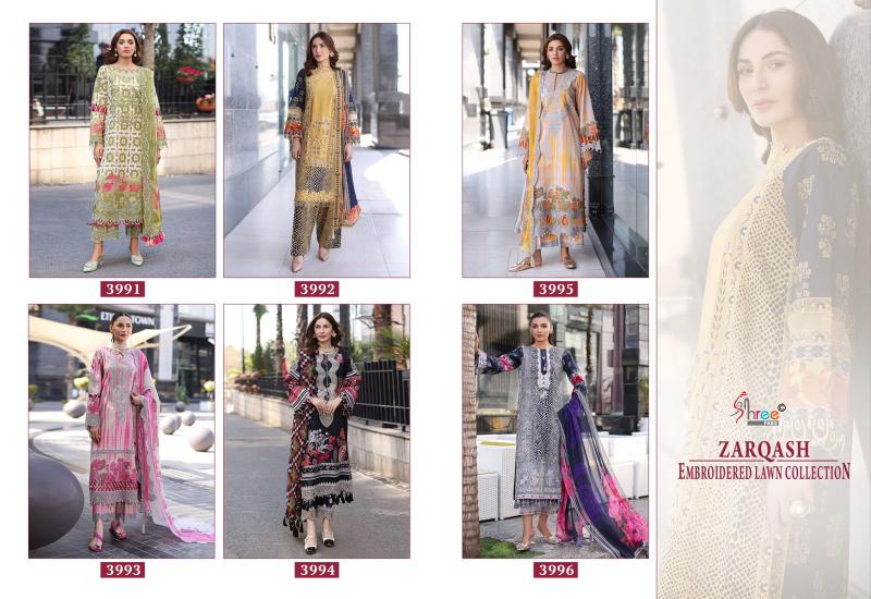 Shree fabs Zarqash catalog Cotton Dupatta pakistani suits replica wholesale