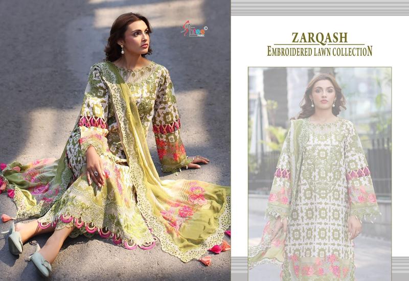 Shree fabs Zarqash catalog Cotton Dupatta pakistani suits replica wholesale