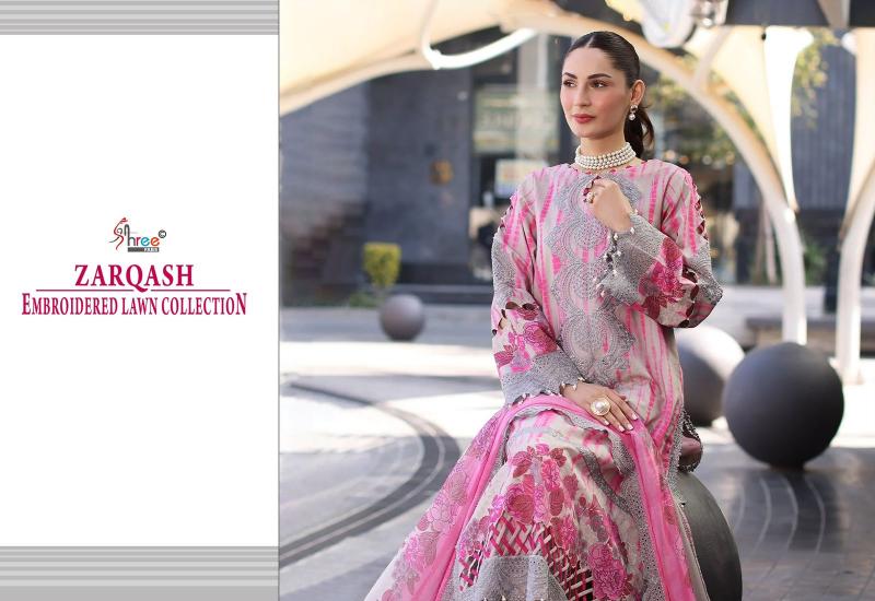 Shree fabs Zarqash catalog Cotton Dupatta pakistani suits replica wholesale