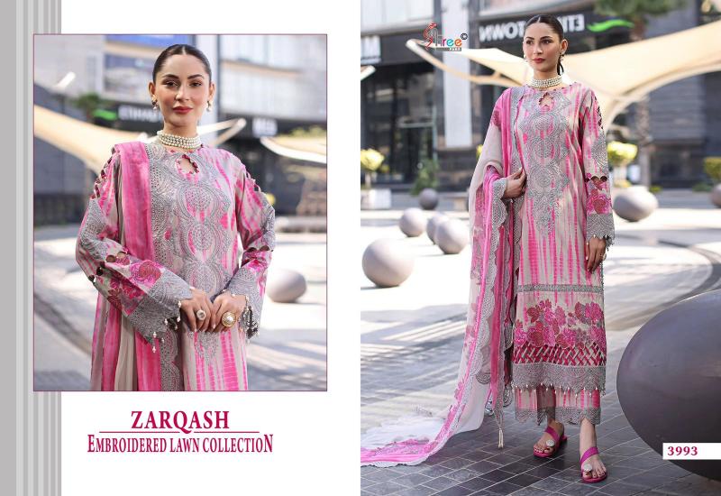 Shree fabs Zarqash catalog Cotton Dupatta pakistani suits replica wholesale