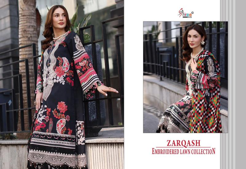 Shree fabs Zarqash catalog Cotton Dupatta pakistani suits replica wholesale