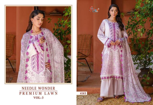 Shree Needle wonder premium lawn vol 3 Catalog Chiffon Duppatta wholesale pakistani suits