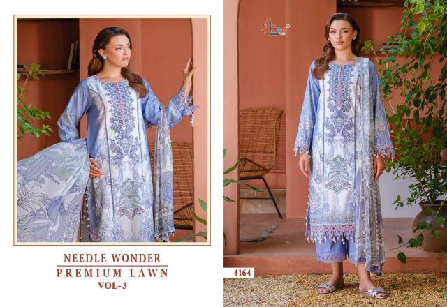 Shree Needle wonder premium lawn vol 3 Catalog Chiffon Duppatta wholesale pakistani suits