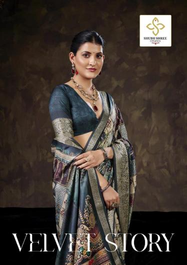 Shubh Shree Velvet Story catalog saree surat wholesale