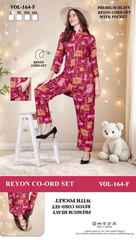 Summer Special VOL.Co-Ord Set JC- 164 F catalog night dress surat wholesaler in mumbai