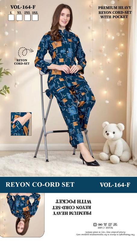 Summer Special VOL.Co-Ord Set JC- 164 F catalog night dress surat wholesaler in mumbai