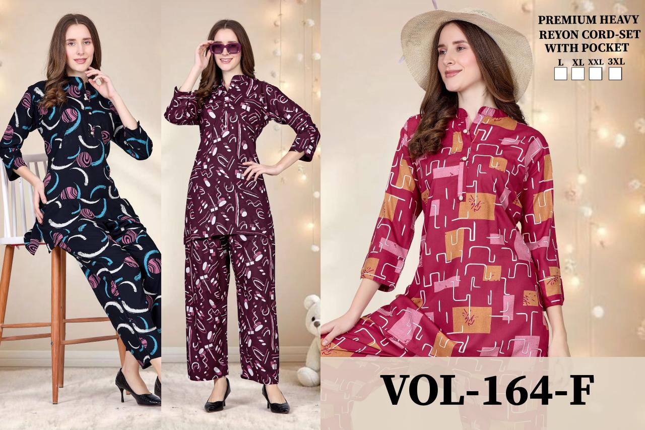 Summer Special VOL.Co-Ord Set JC- 164 F catalog night dress surat wholesaler in mumbai