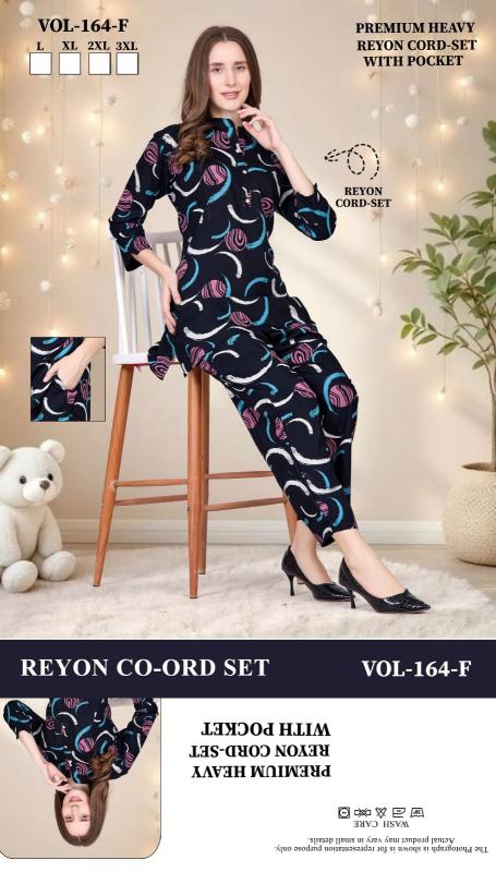 Summer Special VOL.Co-Ord Set JC- 164 F catalog night dress surat wholesaler in mumbai