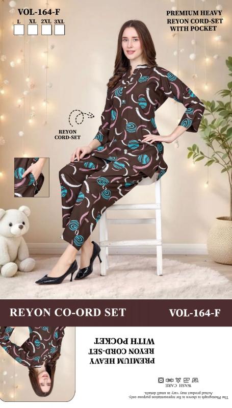 Summer Special VOL.Co-Ord Set JC- 164 F catalog night dress surat wholesaler in mumbai
