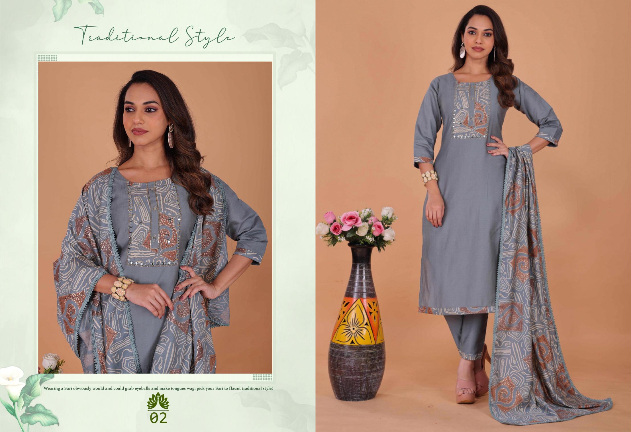 Surili - Dhanya Cotton Digital Print  Kurta Pant With Dupatta Set Traditional Wear