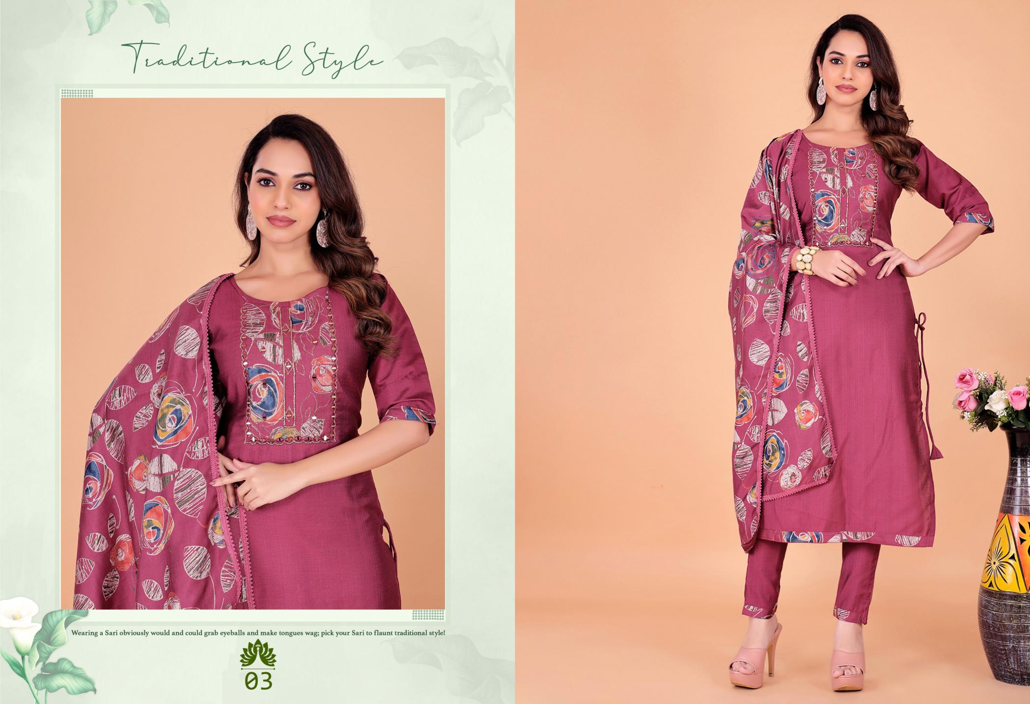 Surili - Dhanya Cotton Digital Print  Kurta Pant With Dupatta Set Traditional Wear