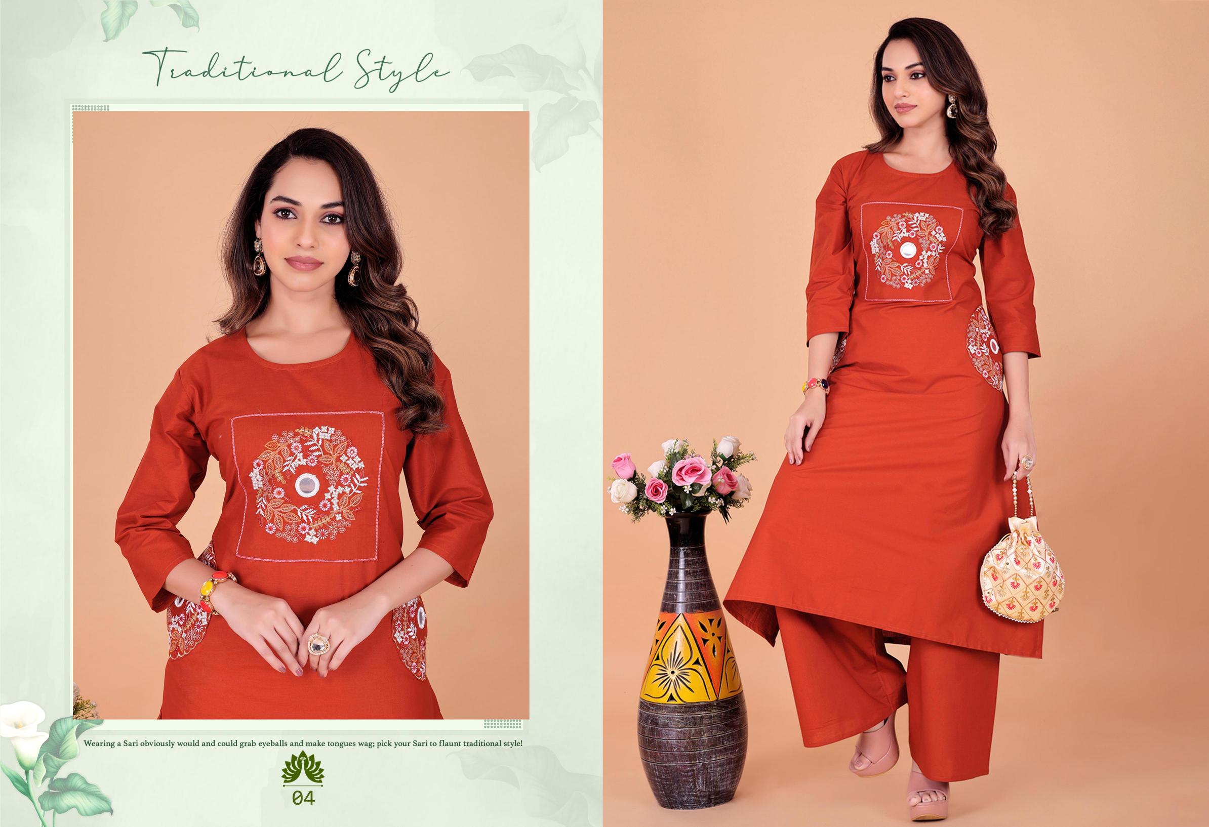 Surili - KALAKRITI Dabu Cotton Embroidery Kurta Palazzo Set