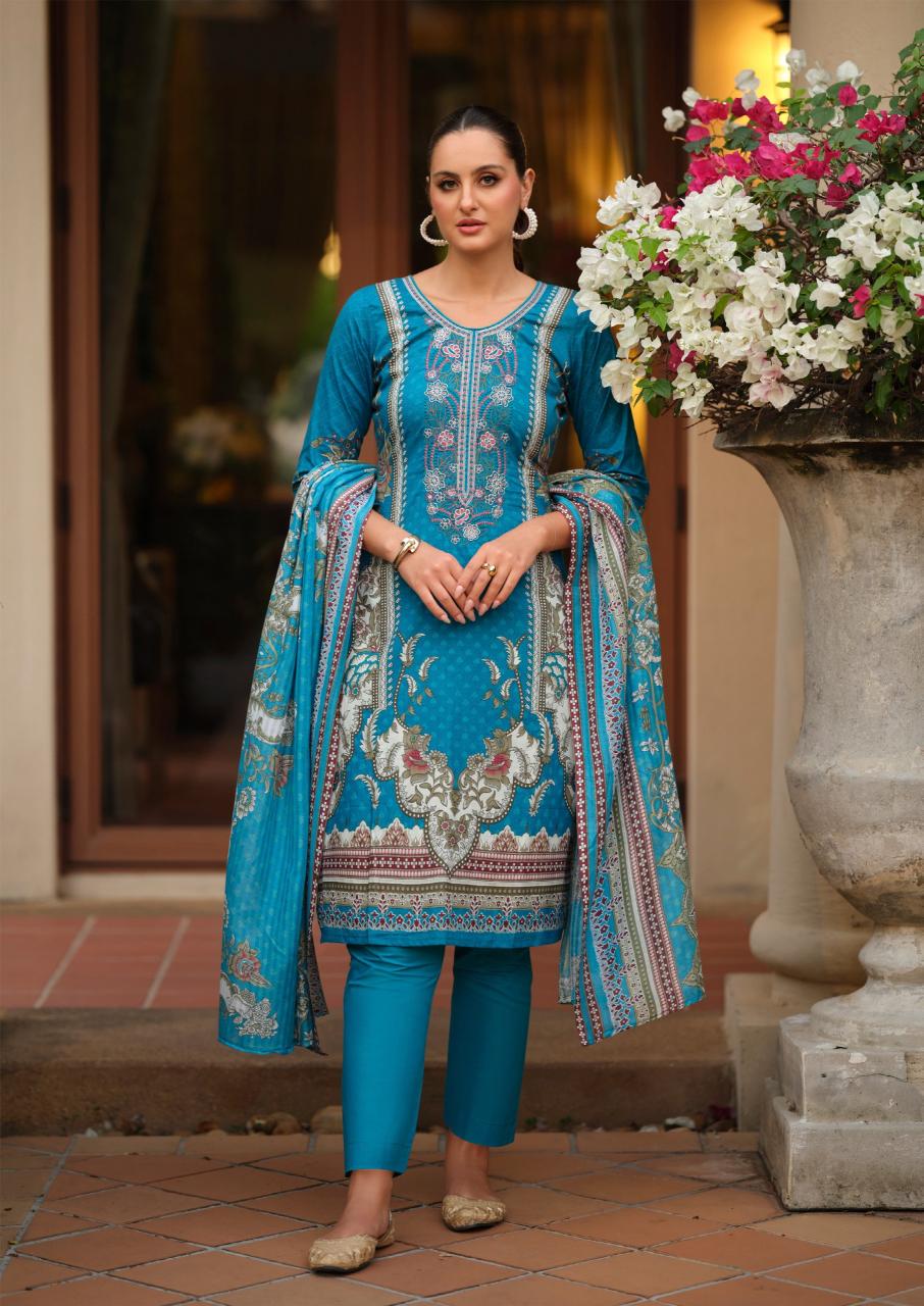 The Hermitage Shop Nisanka Miraal Luxury Lawn vol 2 catalog surat dress materials wholesalers in hyderabad