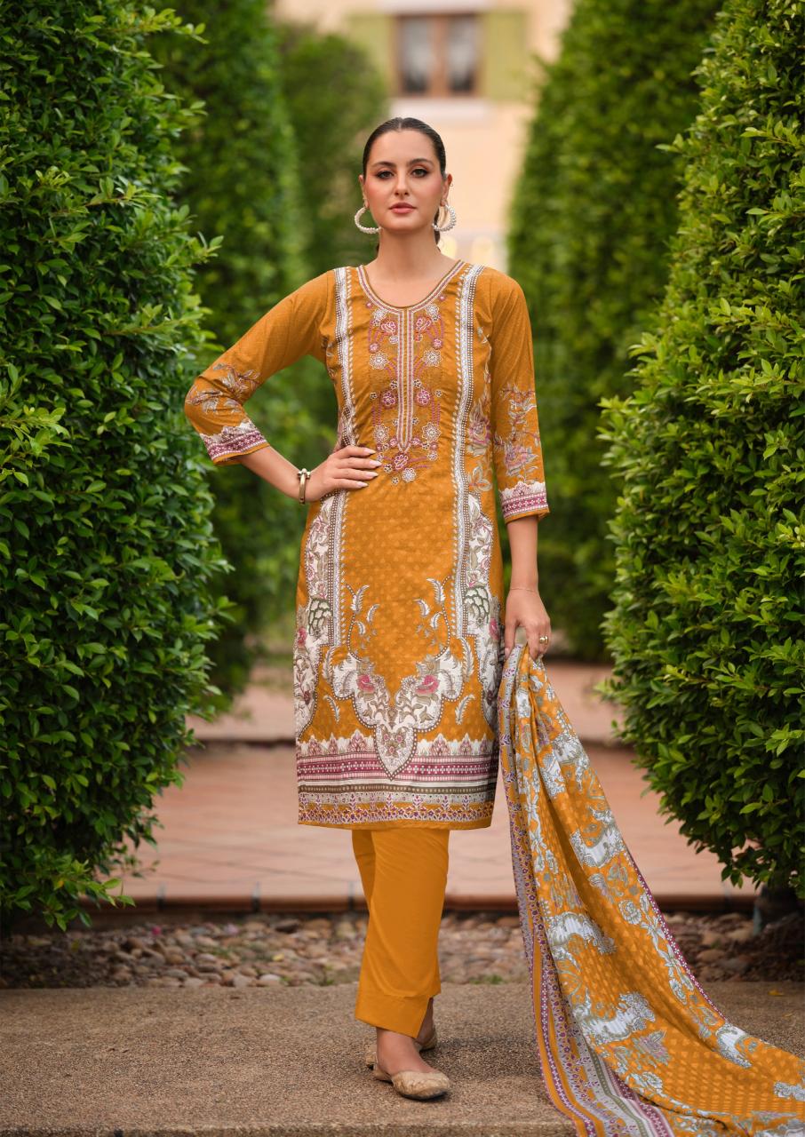The Hermitage Shop Nisanka Miraal Luxury Lawn vol 2 catalog surat dress materials wholesalers in hyderabad