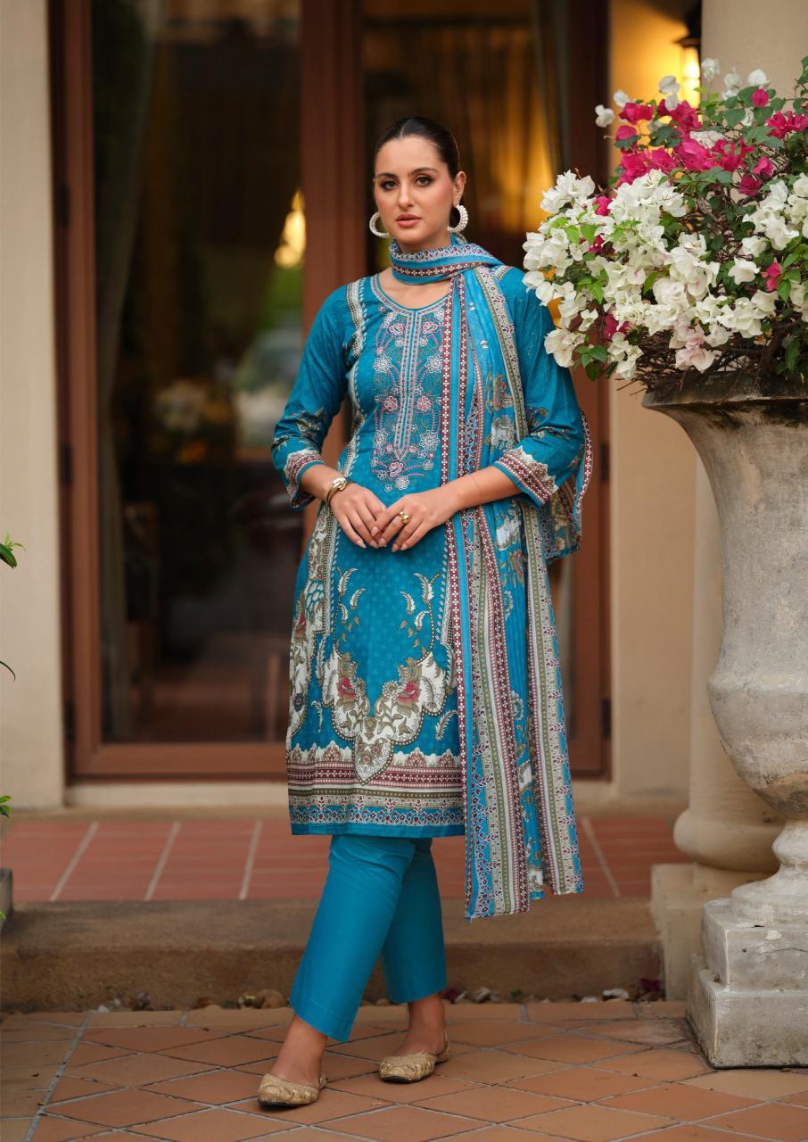 The Hermitage Shop Nisanka Miraal Luxury Lawn vol 2 catalog surat dress materials wholesalers in hyderabad