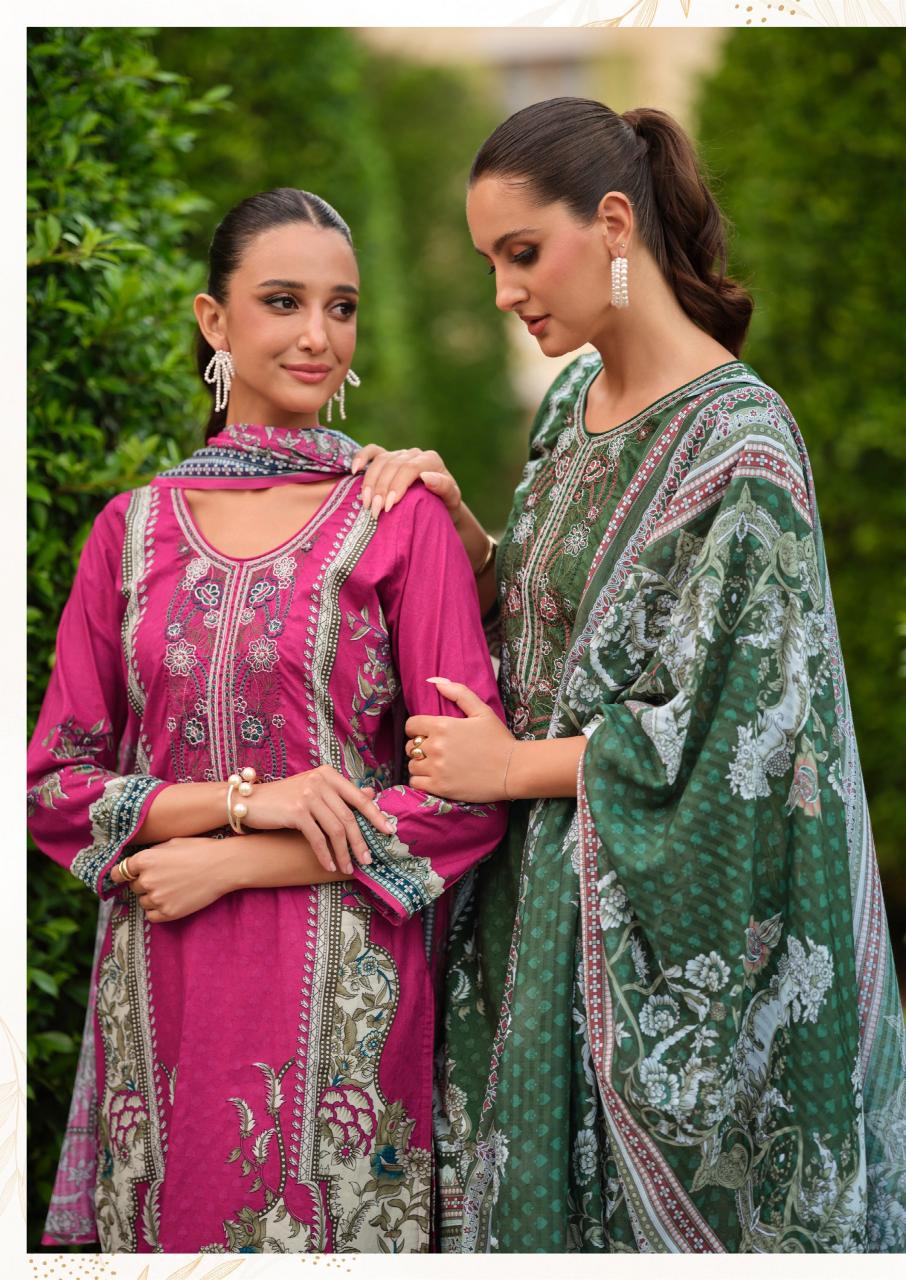 The Hermitage Shop Nisanka Miraal Luxury Lawn vol 2 catalog surat dress materials wholesalers in hyderabad