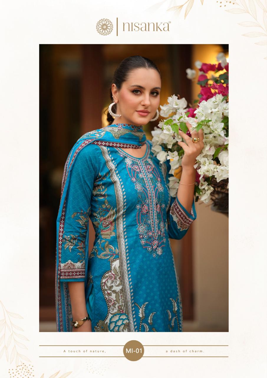 The Hermitage Shop Nisanka Miraal Luxury Lawn vol 2 catalog surat dress materials wholesalers in hyderabad