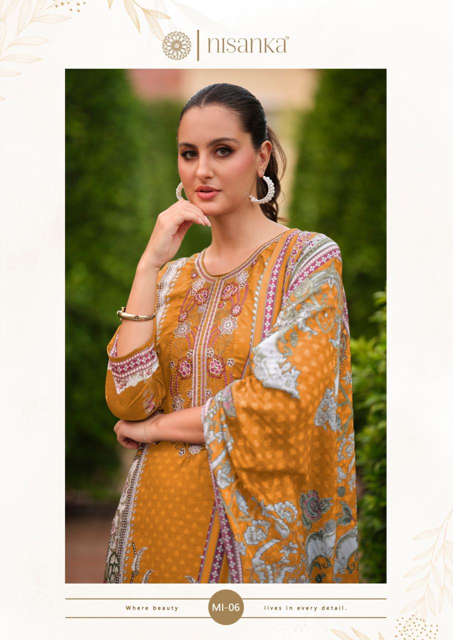 The Hermitage Shop Nisanka Miraal Luxury Lawn vol 2 catalog surat dress materials wholesalers in hyderabad