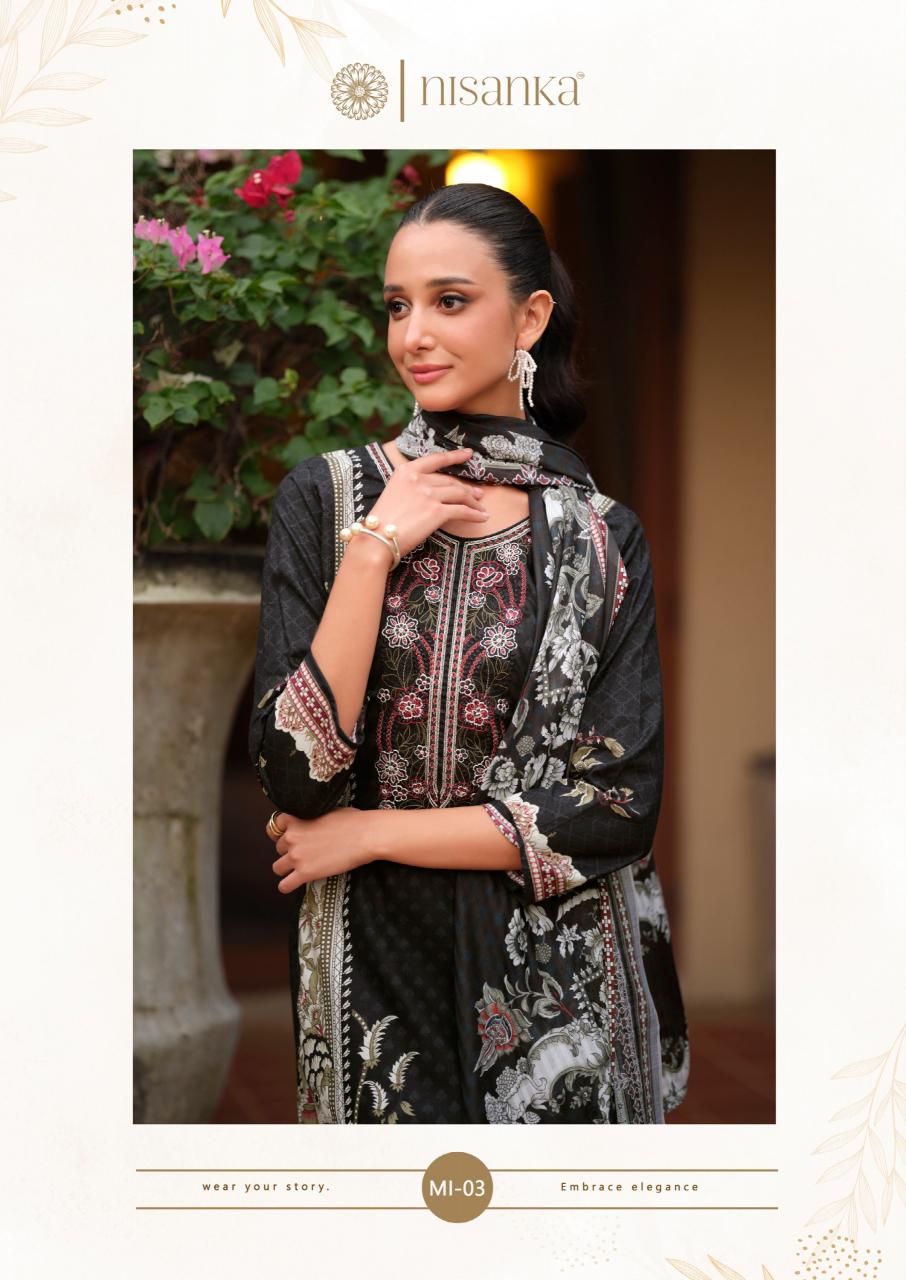 The Hermitage Shop Nisanka Miraal Luxury Lawn vol 2 catalog surat dress materials wholesalers in hyderabad