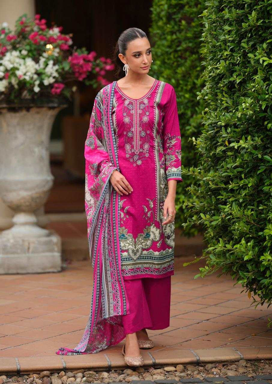 The Hermitage Shop Nisanka Miraal Luxury Lawn vol 2 catalog surat dress materials wholesalers in hyderabad