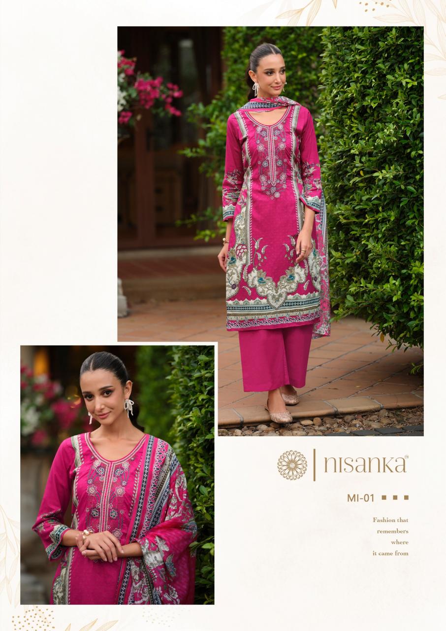 The Hermitage Shop Nisanka Miraal Luxury Lawn vol 2 catalog surat dress materials wholesalers in hyderabad