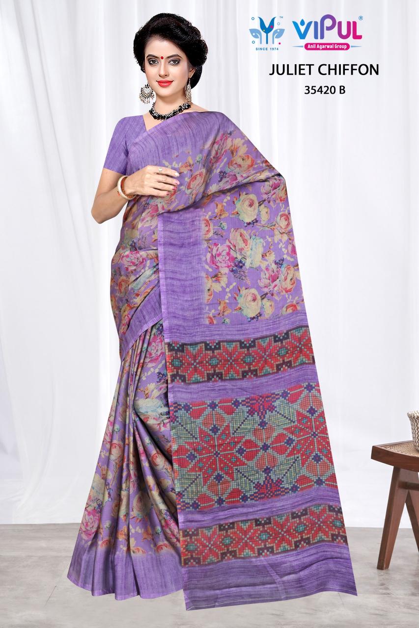 Vipul Juite chiffon 35420 catalog wholesale cheap saree dropship agent