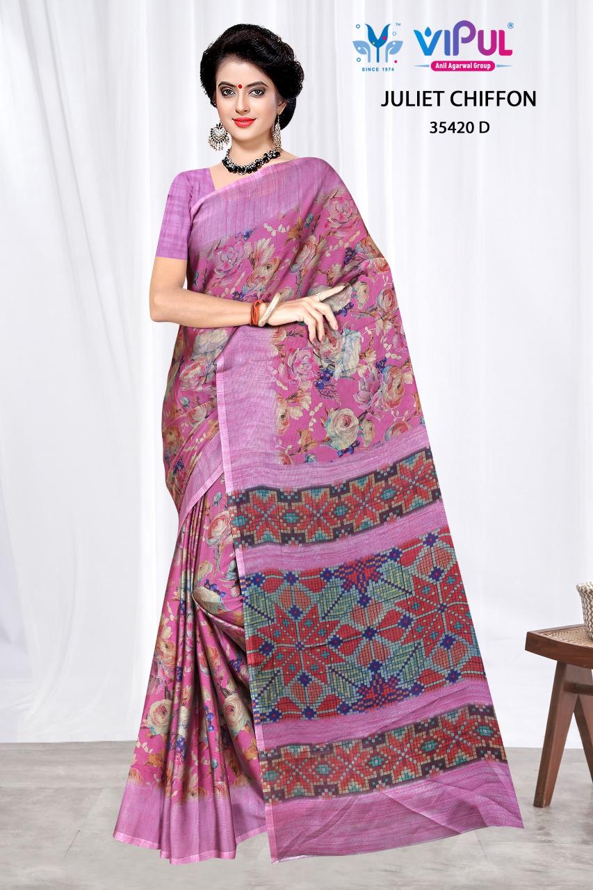 Vipul Juite chiffon 35420 catalog wholesale cheap saree dropship agent
