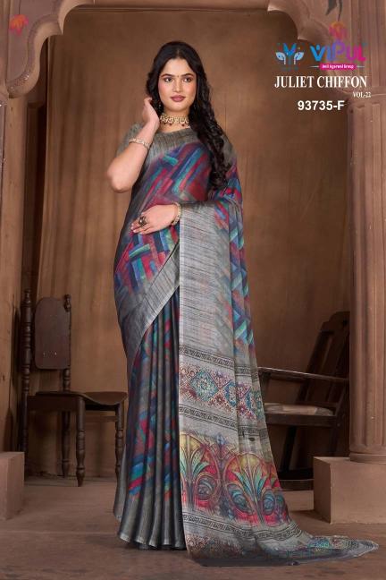 Vipul Juite chiffon vol 22 catalog surat saree rate