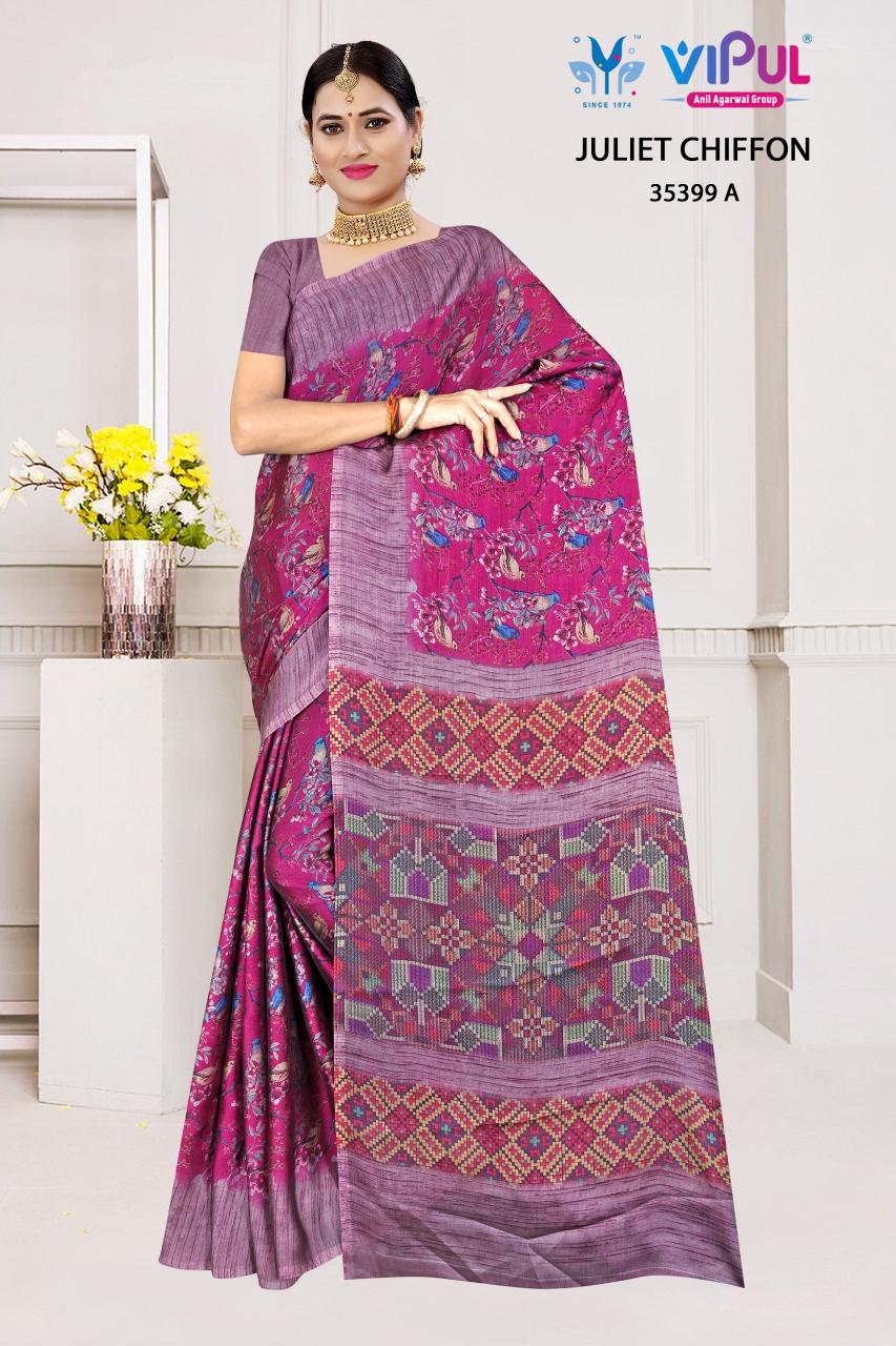 Vipul Juliet Chiffon 35399 A To D catalog saree prices and availability