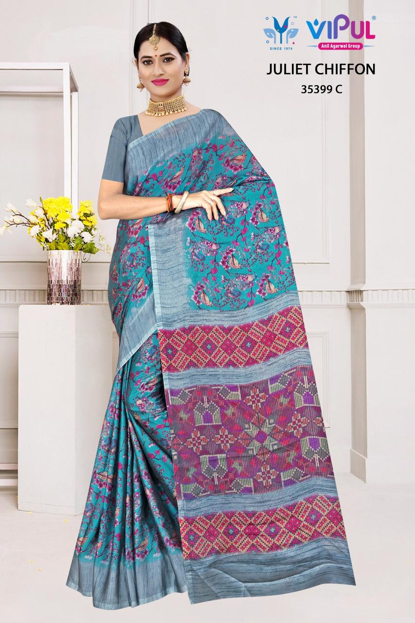 Vipul Juliet Chiffon 35399 A To D catalog saree prices and availability