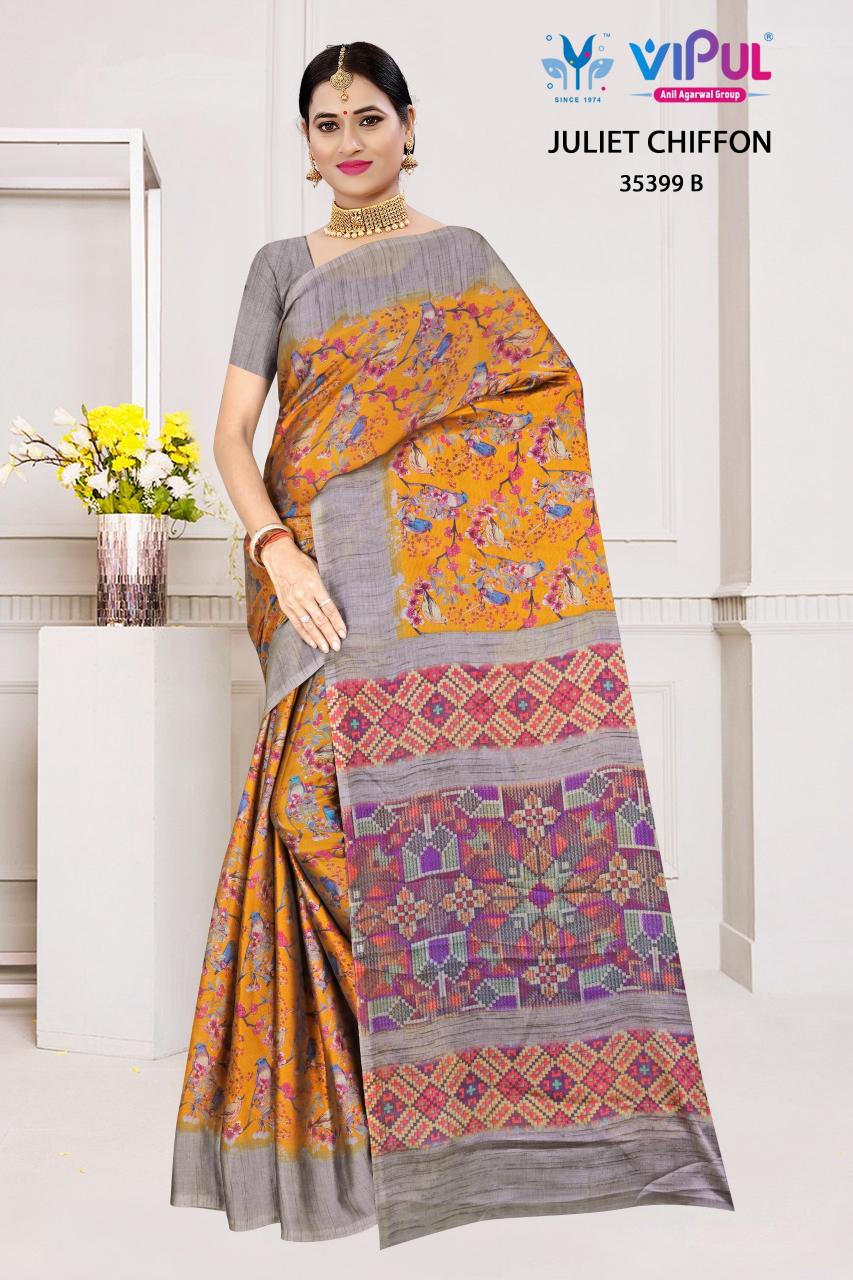 Vipul Juliet Chiffon 35399 A To D catalog saree prices and availability