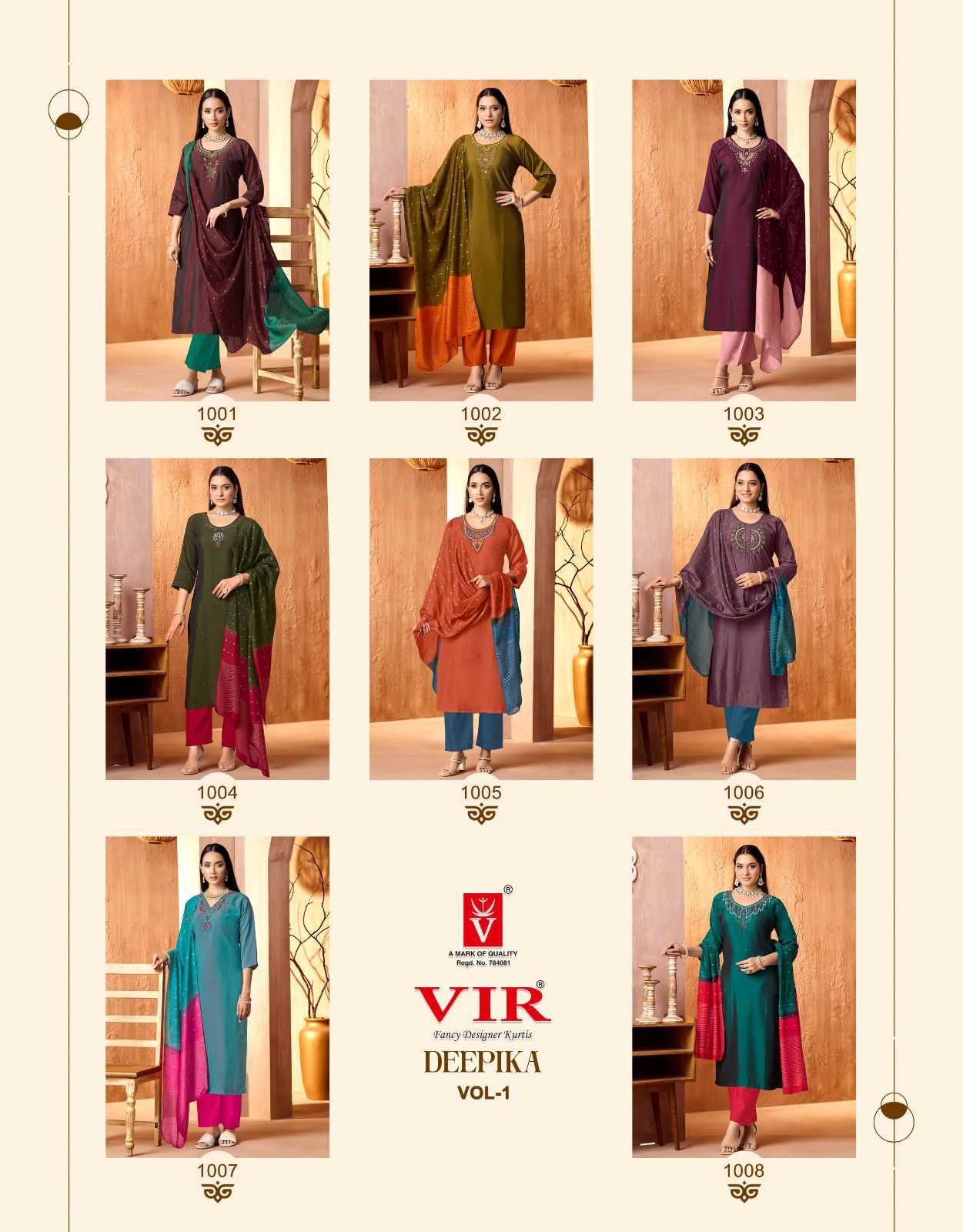 Vir Deepika vol 1 catalog branded kurtis at wholesale price