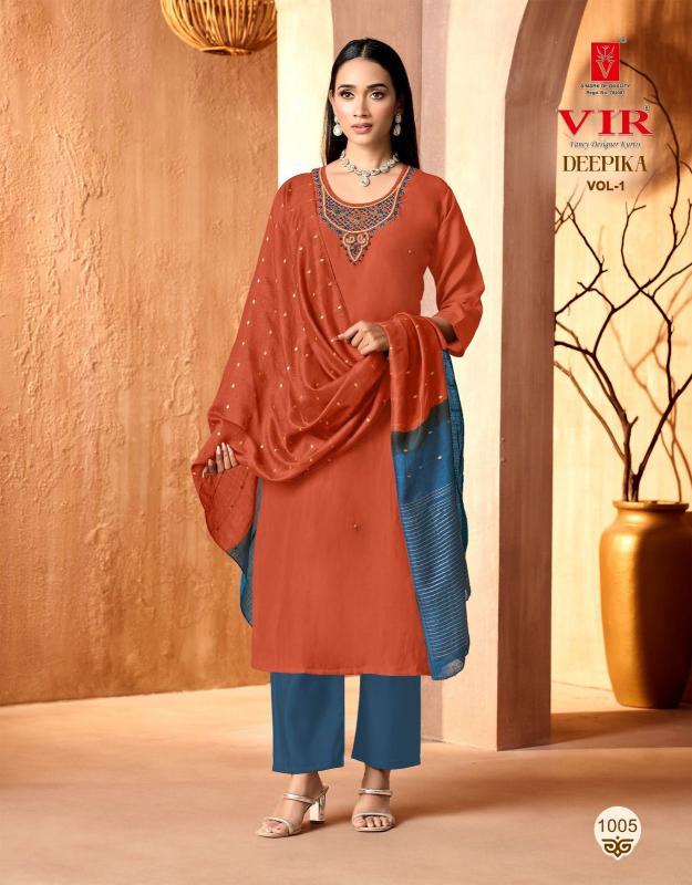 Vir Deepika vol 1 catalog branded kurtis at wholesale price