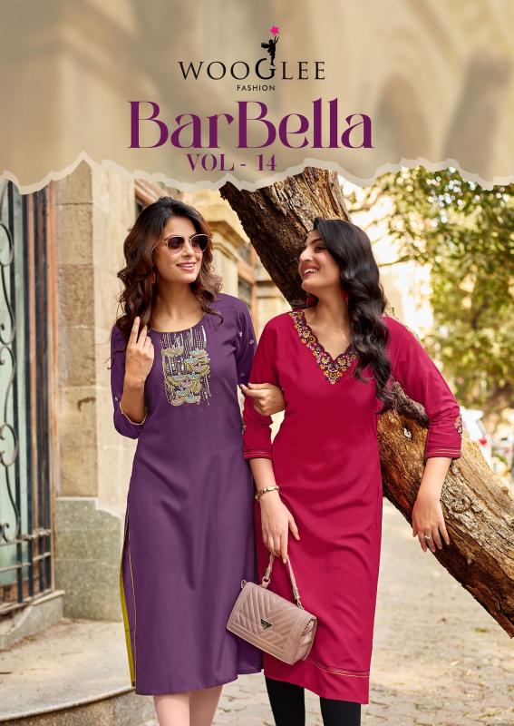 Wooglee Barbella Vol 14 catalog branded kurtis wholesale bulkli