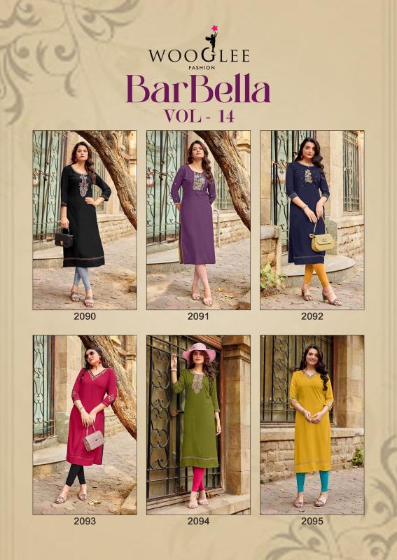 Wooglee Barbella Vol 14 catalog branded kurtis wholesale bulkli
