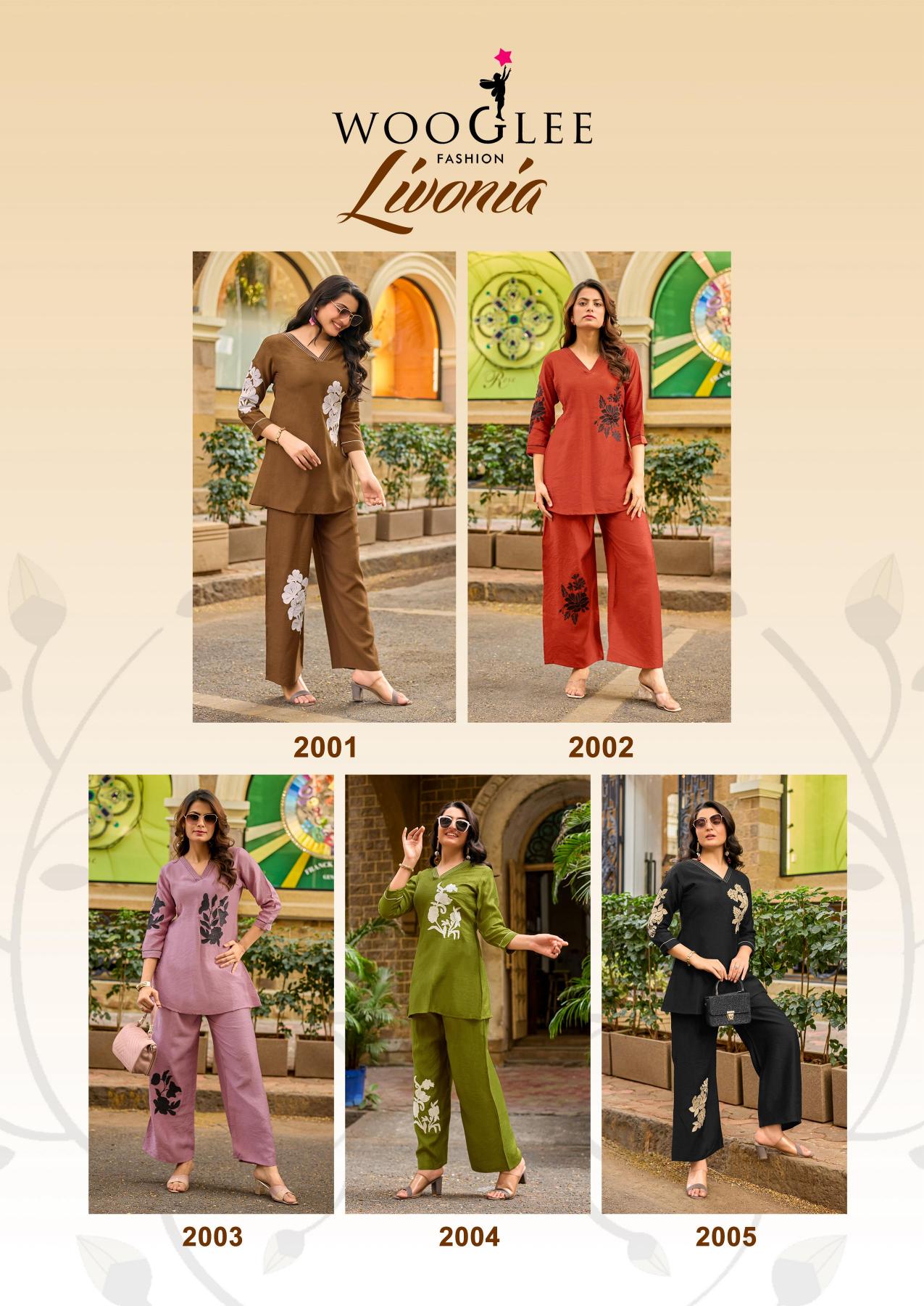 Wooglee Livonia catalog coord set wholesaler in mumbai