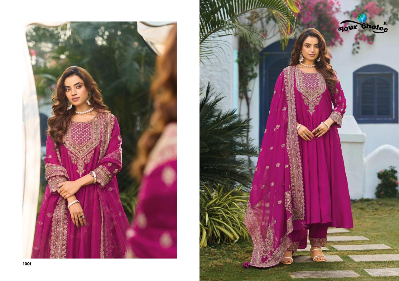 Your Choice Zolla 1001 to 1004 catalog designer salwar kameez wholesale in surat