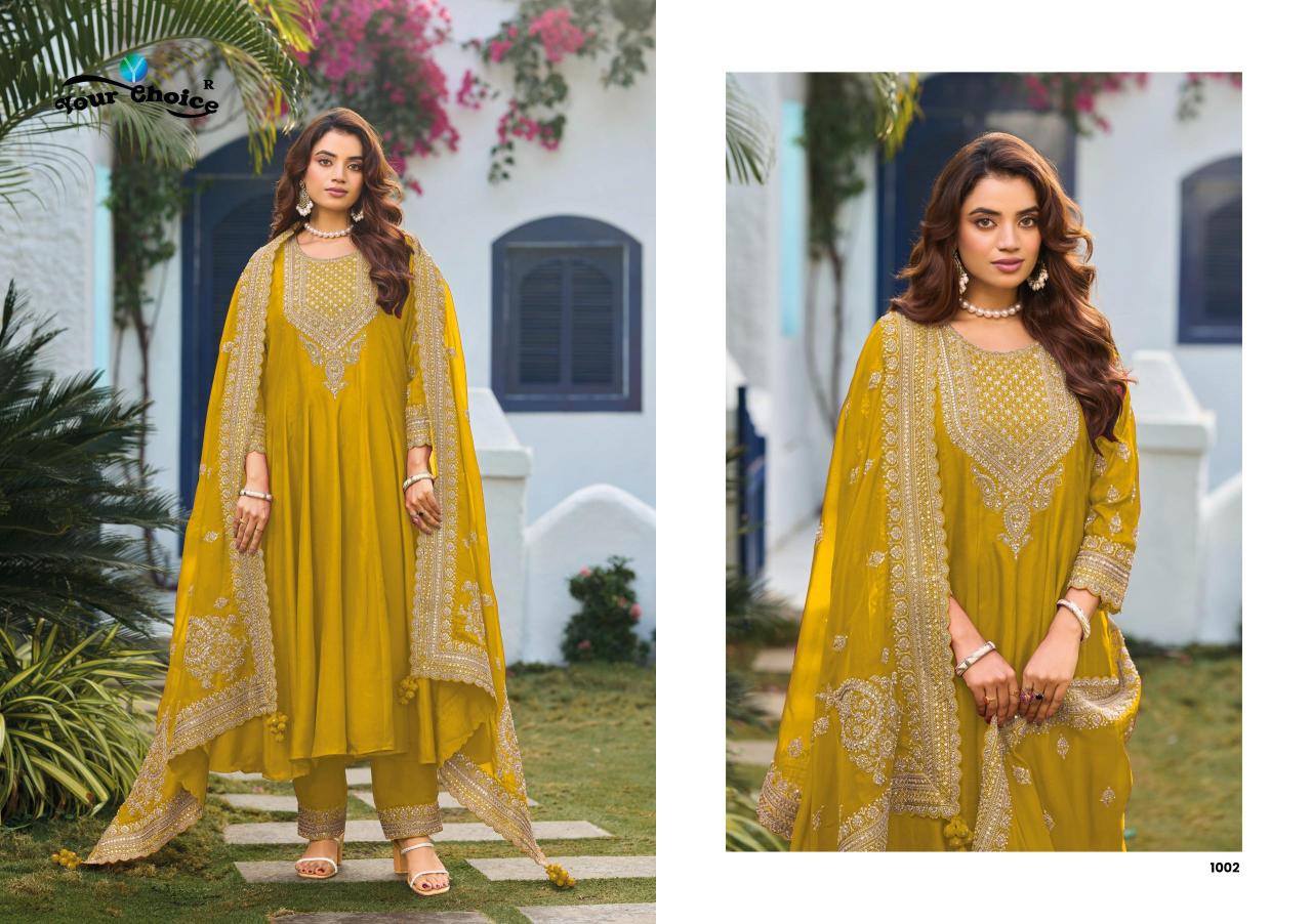 Your Choice Zolla 1001 to 1004 catalog designer salwar kameez wholesale in surat