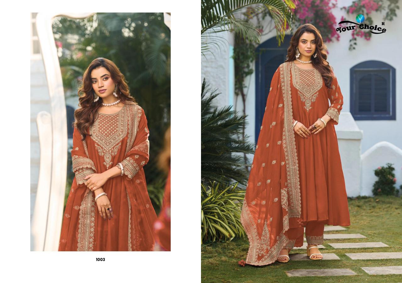 Your Choice Zolla 1001 to 1004 catalog designer salwar kameez wholesale in surat