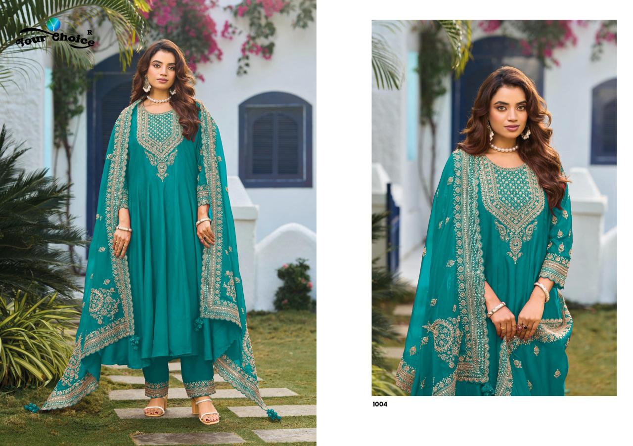 Your Choice Zolla 1001 to 1004 catalog designer salwar kameez wholesale in surat