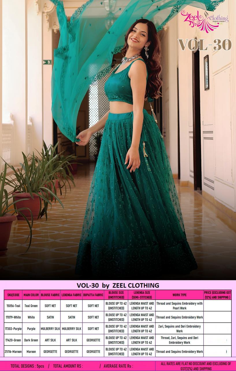 Zeel Clothing vol 30 catalog lehenga choli wholesaler in delhi