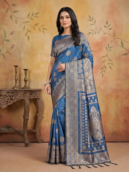 AADYA SILK VOL 3 by shree shyam fashion fancy designer Silk Blend fabric saree wholesale with Fancy latkan