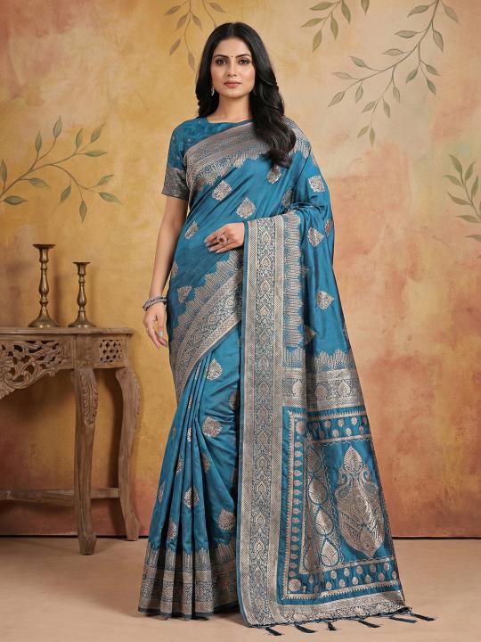AADYA SILK VOL 3 by shree shyam fashion fancy designer Silk Blend fabric saree wholesale with Fancy latkan