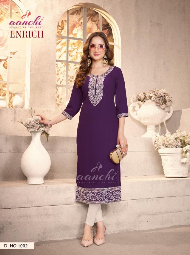 Aanchi Enrich catalog latest kurtis in bengaluru wholesale