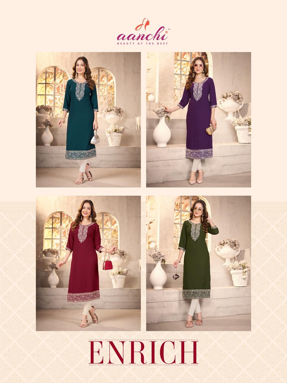 Aanchi Enrich catalog latest kurtis in bengaluru wholesale