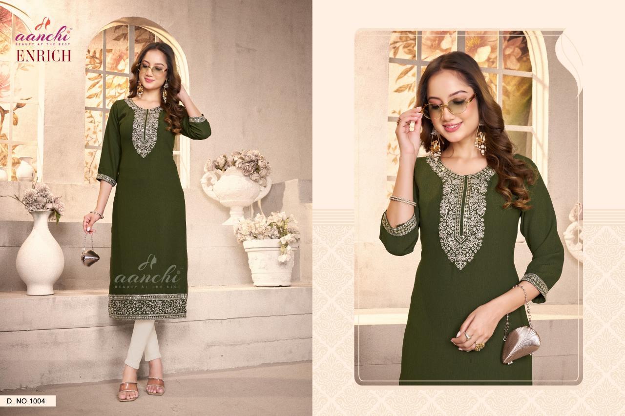 Aanchi Enrich catalog latest kurtis in bengaluru wholesale